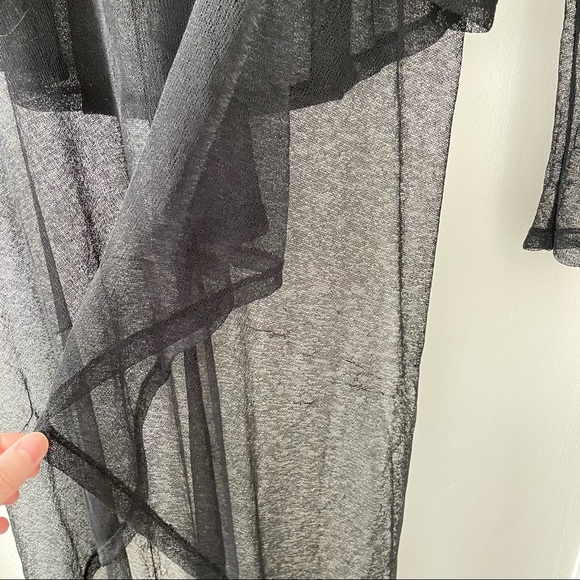 Zara Gothic Sheer Hi Lo Hem Ruffle Mesh Top - Picture 5 of 7